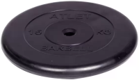 Диск обрезиненный, 15 кг диаметр 26 мм "Atlet" «BARBELL»