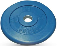 Диск обрезиненный, 20 кг диаметр 51 мм «BARBELL»
