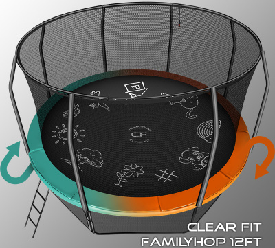 Батут FamilyHop «Clear Fit» диаметр - 3.66 м (12 FT)
