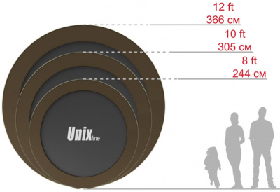 Батут BLACK&BROWN «UNIX line» диаметр - 3.05 м (10 FT) внутренняя сетка INSIDE